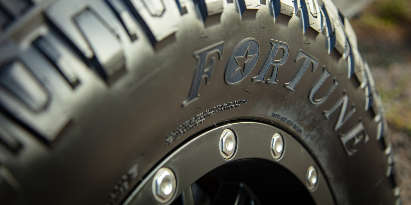 Close-up of the sidewall of a Fortune Tormenta M/T